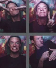 four different shots of a man making funny faces