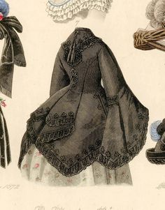 1872 bustle Victorian Cape, Historical Gowns, 1870s Fashion, Victorian Era Fashion, 1800s Fashion, Bustle Dress, Dress History, Victorian Costume, 19th Century Fashion