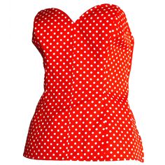 Sexy vintage YSL Rive Gauche red & white polka dot bustier/corset top.built in waistband support. Fully lined, and easily transitions from day to night. In great condition. Never worn. Marked size EU 42 Measurements: 36 inch bust 28 inch waist Ysl Rive Gauche, White Bustier, Vintage Yves Saint Laurent, Dress Corset, Vintage Ysl, Corset Bustier, White Corset, Dress Blouse, Rive Gauche