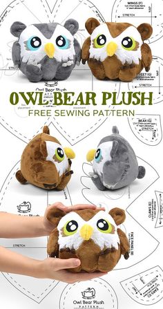 the instructions for how to make an owl plush