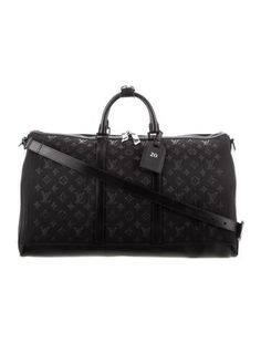 Louis Vuitton Weekender BagFrom the Spring/Summer 2019 Collection by Virgil AblohBlack CanvasLV MonogramTonal HardwareRolled Handles & Single Adjustable Shoulder StrapLeather Trim EmbellishmentTwill Lining & Dual Interior PocketsZip Closure at TopIncludes Luggage Tag Luis Viton Bags, Luis Viton, Lui Viton, Louis Vuitton Weekender, Wishlist Board, Summer 2019, Luggage Tag, Weekender Bag, Luggage Tags