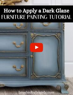 how to apply a dark glaze on furniture painting