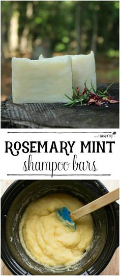 How to Make Rosemary Mint Shampoo Bars Diy Shampoo Bar, Rosemary Mint Shampoo, Shampoo Bar Recipe, Mint Shampoo, Soap Making Recipes, Homemade Shampoo, Farm Wife, Diy Shampoo, Shampoo Bars