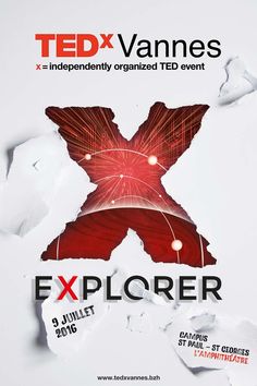 the poster for ted vannes's explorer show is shown in red