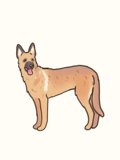 a drawing of a dog with its tongue out and it's mouth open, standing in front of a white background