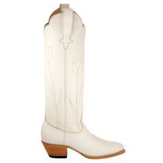 Meet our Tulip Boot! Inspired by our love for tulips and tone-on-tone stitching, these boots are a true celebration of nature's beauty while also remaining elegant! Tall boot with 17” shaft upper featuring Heirloom Field's signature double scallop top and elongated pulls 2” stacked leather heel ideal for fashion & function Beloved almond toe shape that complements any outfit Features Heirloom Field's signature toe medallion in same tone stitching for a little extra detail while still remaining s Scallop Top, Functional Fashion, Tall Boot, Wide Calf, Goodyear Welt, Tall Boots, Nature Beauty, Leather Heels, Wearable Art