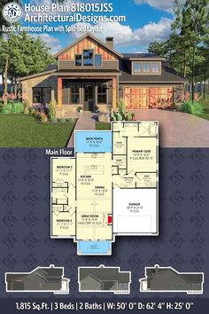 the floor plan for this house is very large and has 3 bathrooms, two car garages