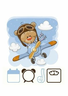 a teddy bear is flying on an airplane