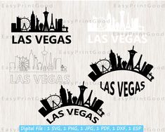 the las vegas skyline svg files are available for use in projects like this one