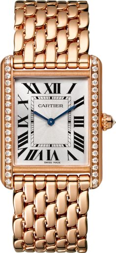 CRWJTA0021 - Tank Louis Cartier watch - Large model, pink gold, diamonds - Cartier Pink Gold Bracelet, Rudolph Valentino, Hand Wound, Rose Gold Case, Fine Watches