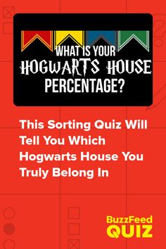 a red poster with the words harry's house percentage and an image of hogwarts