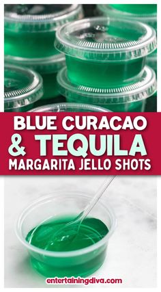 Blue Curacao and Tequila Margarita Jello Shots Lime Jello Shots, Green Margarita