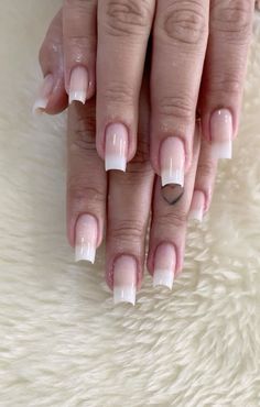 Square Acrylic Nails Natural, Milky Nails, Wow Nails, Fancy Nails Designs, Soft Nails, Long Square Acrylic Nails