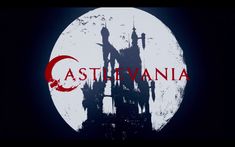 castlevanija logo with the moon in the background