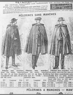 catalogue manufrance1930 Victorian Mens Fashion, Mens Cape, Tailoring Details, Capes & Ponchos, Cartoon Outfits, Fantasy Costumes, Crafts For Girls, Historical Clothing, Costume Dress