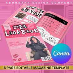 Elevate your beauty business with our stunning Pink and White Canva Magazine Templates (8 pages)!  Designed to captivate, these templates boast a perfect blend of sophistication and style. Showcase your diverse range of extensions with eye-catching layouts, featuring pink and white hues that exude elegance. Why choose our templates? 1. Versatility: From silky straight to luscious curls, these templates accommodate various hair textures and styles. 2. Easy Customization:Effortlessly edit using Ca Canva Magazine, Beauty Template, Esthetician School, Business Website Templates, Business Graphics, Best Small Business Ideas, Hair Textures, Business Hairstyles, Social Media Templates