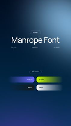 the manrope font is displayed on a dark background with blue and green colors