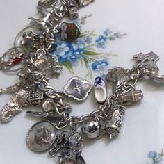 Vintage Sterling Silver Travel Multi Charms Bracelet Hallmark.925. “Little Mermaid Charm Denmark.800. 800reu. 925sport. 925 Silpada Cross Box Charm. Weight 59.14 Grams Total 26 Charms . Length 7”. Good Condition Charms Bracelet, Jewelry Vintage, Little Mermaid, Vintage Sterling Silver, Womens Jewelry Bracelets, The Little Mermaid, Europe Travel, Hallmark, Denmark