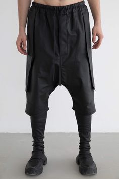 Lunar Laboratories  Explorer Drop Crotch Pants Coated Denim  Also available in polyester All measurements Feel free to ask anything Black Bottoms With Pockets And Standard Cut Leg, Baggy Tapered Leg Utility Bottoms, Techwear Cotton Bottoms With Tapered Leg, Streetwear Pants With Belt Loops And Standard Cut Leg, Techwear Cotton Tapered Leg Bottoms, Utility Tapered Bottoms With Belt Loops, Urban Baggy Bottoms With Belt Loops, Urban Bottoms With Side Pockets And Tapered Leg, Urban Style Tapered Leg Bottoms With Side Pockets