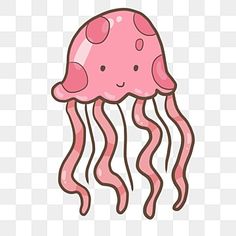 a pink jellyfish with polka dots on it's head