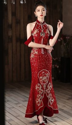 Qipao Outfit, Qipao Wedding Dress, Dramatic Clothes, Tea Ceremony Dress, Qipao Black, Qipao Pattern, Black Cheongsam, Qipao Wedding