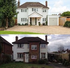 before and after pictures of a large house