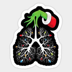 an illustration of the human lungs with trees and leaves on it's side, as if