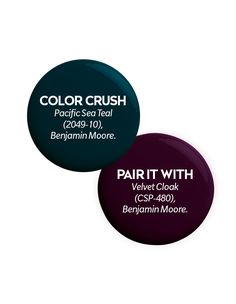 two buttons with the words color crush and paint it with in white letters on them