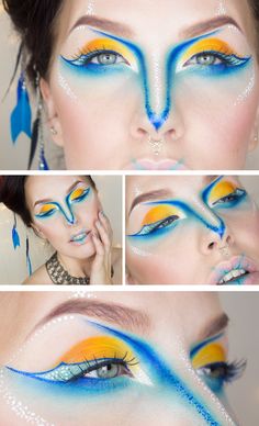 Creative makeup – Bird of paradise Make Carnaval, Make Up Designs, Drag Make-up, Theatre Makeup, Avant Garde Makeup