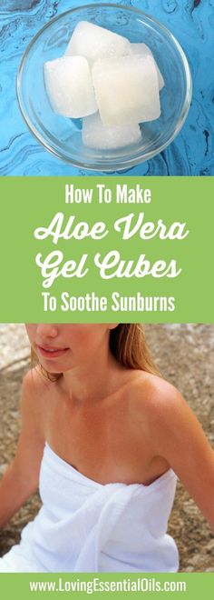 How To Make Aloe Vera Gel Cubes To Soothe Sunburns by Loving Essential Oils. These are handy to have ready and can be used for more than burns, they can be used for bug bites, acne blemishes, or even razor burn. #aloeveragel #aloeveraicecubes #lovingessentialoils Herbal Diy, Summer Essential Oils, Soothe Sunburn, Razor Burn, Oil Roller, Homemade Beauty, Wellness Recipes, Bug Bites, Holistic Lifestyle