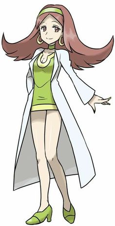 an anime character with long hair and green shoes