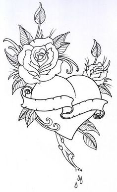 an old school tattoo design with a rose on it