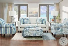 Grande Glacier Living Room Set from Southern Home Furnishings | Coleman Furniture Beachy Living Room, Beach House Living Room, Coastal Living Rooms, Rolled Arm Sofa, Coastal Living Room, Southern Home, Beachcrest Home, Beach House Decor, Room Set