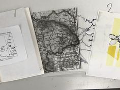 three maps are shown on top of each other, and one is drawn in pencil