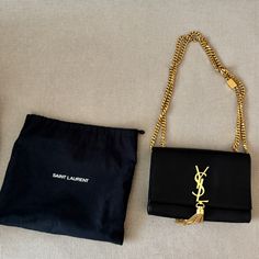 Worn A Handfull Times , Great Condition Bags Ysl, Ysl Kate, Saint Laurent Bags, Yves Saint Laurent Bags, Yves Saint Laurent, Tassels, Saint Laurent, Bag Lady, Gold