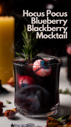 Hocus Pocus Blueberry Blackberry Mocktail Blackberry Mocktail, Fun Halloween Drinks, Booze Drink, Kid Friendly Drinks, Lime Soda, Healthy Teas, Halloween Drinks, Fall Drinks, Mocktail Recipe