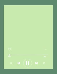 the green screen is displaying an audio player with two different buttons and arrows on it