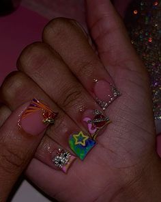 Cute Simple Nails, Edgy Nails, Cute Acrylic Nail Designs, Dope Nail Designs