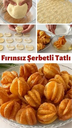 the process of making frinsz serebti tatli is shown here