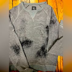 Womens Medium Charcoal Gray Frayed Cult Of Individuality Crew Neck Sweatshirt. New Without Tags. Never Worn. Not Available Anywhere Else. One Of A Kind Distressed Crew Neck Winter Top, Distressed Crew Neck Tops For Winter, Winter Crew Neck Distressed Tops, Grunge Gray Sweatshirt For Fall, Fall Grunge Gray Sweatshirt, Urban Gray Long Sleeve Sweater, Black Washed Crew Neck Sweatshirt, Black Washed Sweatshirt For Loungewear, Gray Crew Neck Top With Ribbed Cuffs