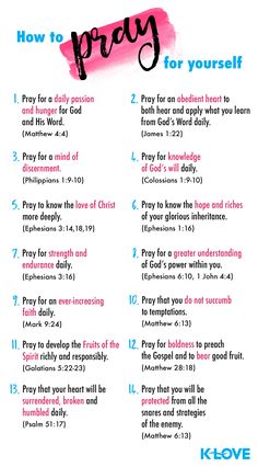 a poster with the words how to pray for yourself