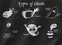 the types of ghosts on a black shirt