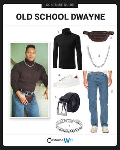 the costume guide for an old school dwayne