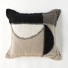 Perfecto Handwoven Linen Floor Cushion - Eadie Lifestyle Rustic Comforter, Piece By Piece, Design Guidelines, Embroidered Tote Bag, Woven Pillows, Embroidered Tote, Black Cushions, Boho Diy, Linen Throw