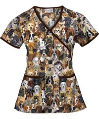 UA Cutest Pet Black Print Scrub Top, Style #  U668CUB #fashion #scrubs #coffeebean #pewter #taupe #nursing #uniformadvantage Medical Assistant Scrubs, Hospital Scrubs, Vet Life, Vet Technician, Scrubs For Women, Medication For Dogs