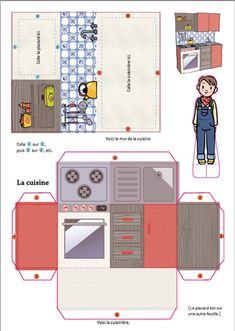 an image of a paper model of a kitchen