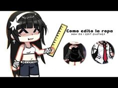 an anime character holding a ruler and wearing shorts