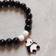 Panda Charm Couple Bracelet, Agate Stone Beaded Stretchable Bracelet, Couples Bracelet, Friendship Bracelet, Cute Animal Charm Bracelet Material :- Alloy and Enamel  Stone:- Agate Bracelet length : 7'' Inches (Stretchable) Stone Shape : Round Design : Panda Charm This adorable stretchy bracelet features a cute black and white enameled panda bear charm,  white and black 10mm acrylic beads double strung with durable stretch floss cord. Your bracelet will arrive with a surprise gift 🤞 This panda c Friendship Bracelets Beads, Panda Bracelet, Bracelet Couples, Panda Charm, Friendship Day Gifts, Panda Gifts, Bracelet Cute, Bracelet Couple, Couples Bracelet