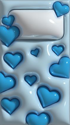 some blue hearts on a white background