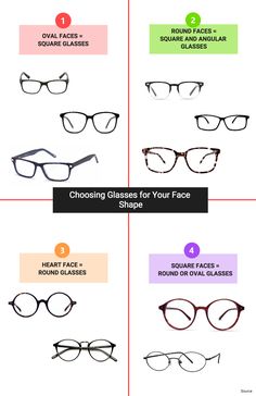 How to Choose Glasses for Your Face Shape | Optic Gallery Glasses For Small Eyes, Cute Glasses Frames For Oval Faces, Eye Glasses Shapes, Oval Face Glasses, Glasses Shapes, Frames For Round Faces, Optician Marketing, Glasses For Oval Faces, Glasses For Round Faces